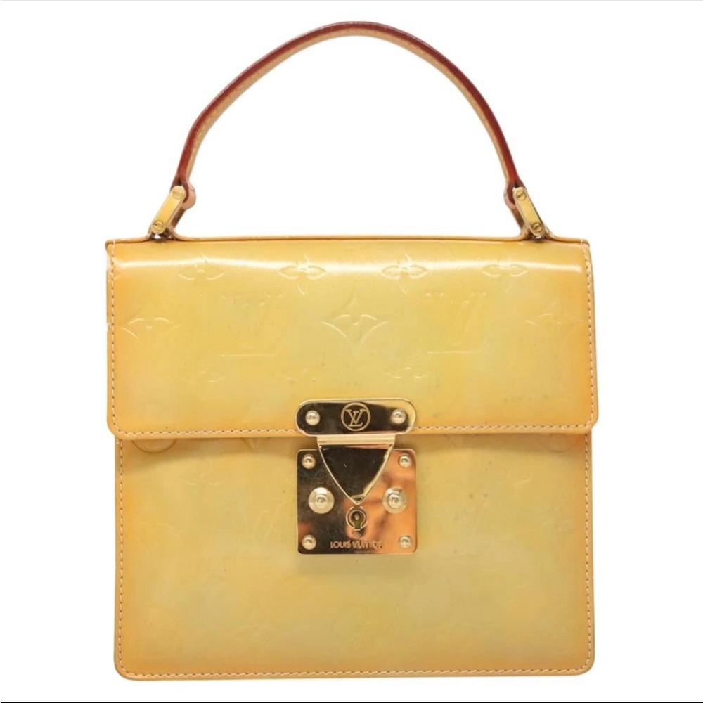 Louis Vuitton Tan Satchel with Gold Hardware and Top Handle